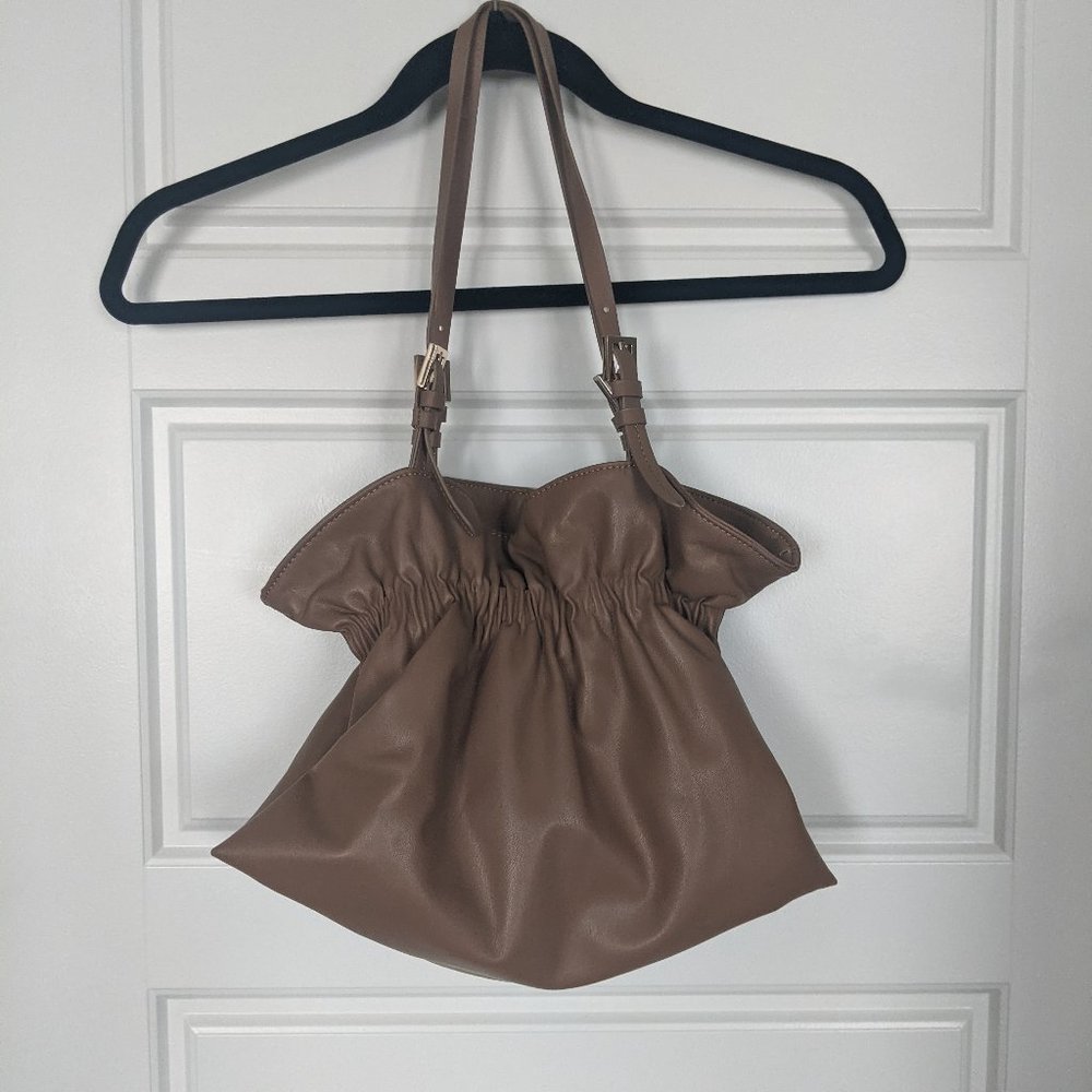 Zara Tan Bucket Shoulder Bag
